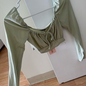 Misguided crop long sleeve top